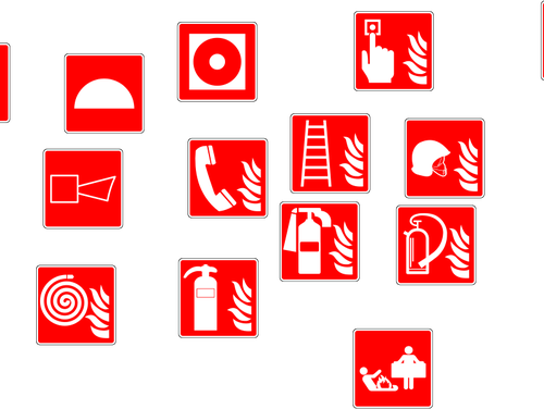 Fire Fighting Warning Signs Vector Image - Fire Alarm Sign (500x376)