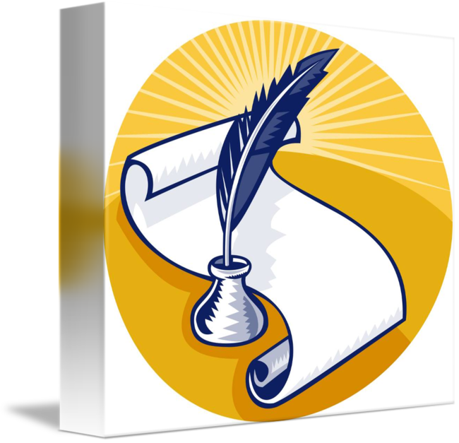 Share On Tumblr - Quill And Paper Art (650x627)