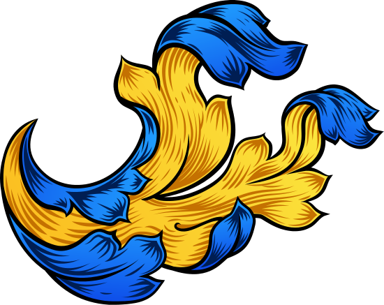 Floral Scroll Pattern Filigree Heraldry Design - Design (550x437)