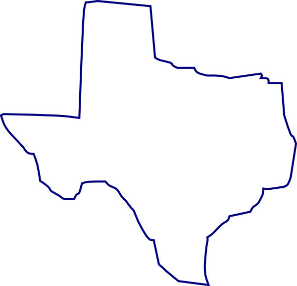 Texas State Outline Clip Art - Map Of Texas Counties (600x577)
