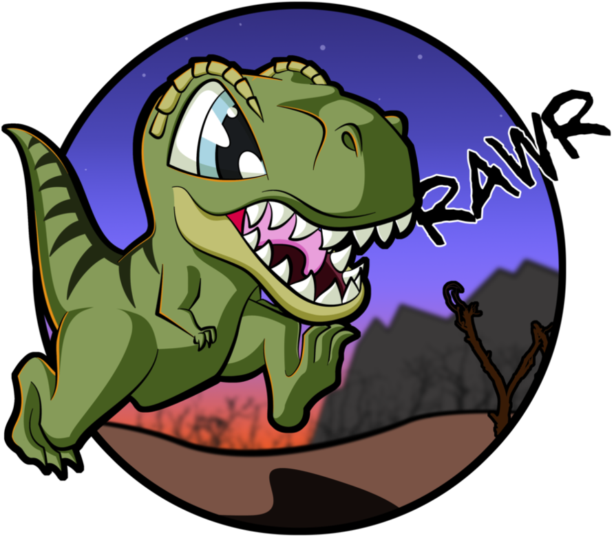 T Rex Cartoon Drawing Download - Chibi T Rex Cartoon (894x894)