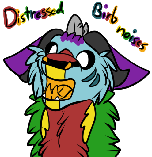 Distressed Birb Noises Sticker - Cartoon (512x512)