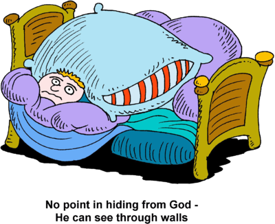 Hiding From God - Hiding Under Blanket Clipart (400x326)