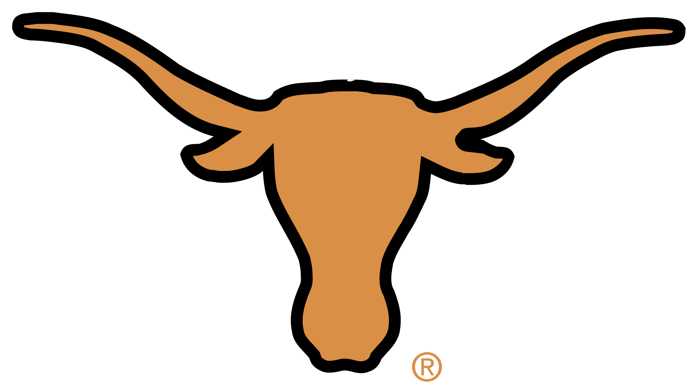 Texas Longhorns Logo Black And White - Texas Longhorn Logo (2400x2400)