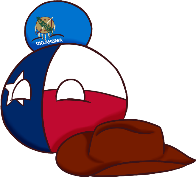Oklahoma And Texas By Ipodmini1 - Texas Polandball (1000x1000)