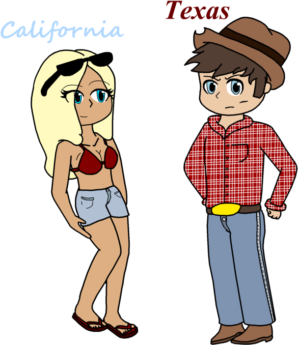California And Texas By Luvu5ever - Texas Vs California (666x747)