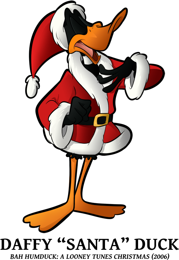 Looney Tunes Clip Art For Christmas - Merry Christmas Daffy Duck (628x900)