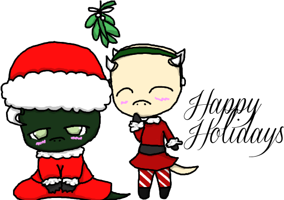 Merry Christmas From Liz And Derkeethus By Theyuo - Drawing (640x400)