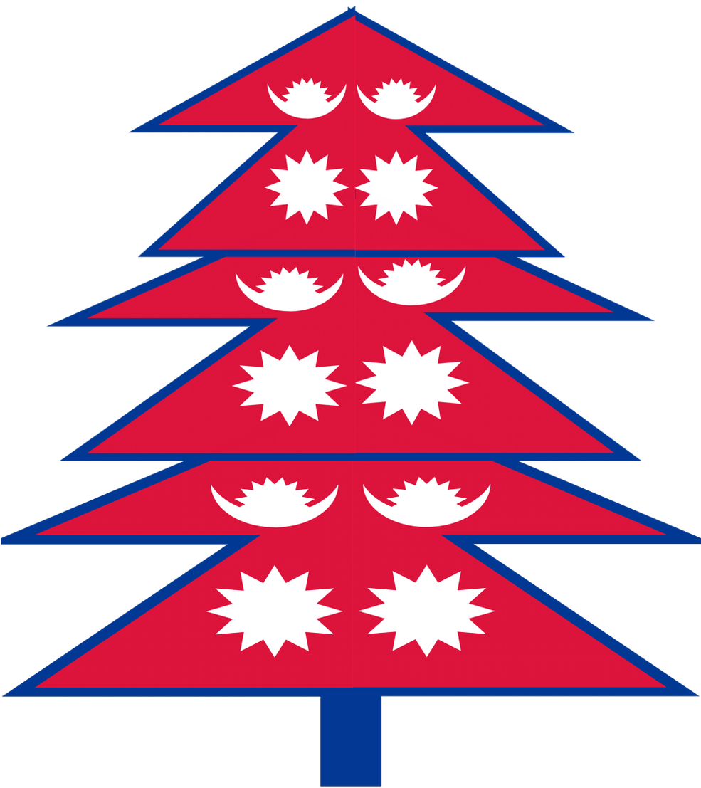 Oh No On Twitter - Nepal Flag Christmas Tree (984x1200)