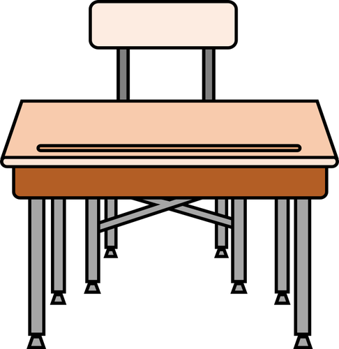 Desk Clipart Meja - School Desk Clipart (486x500)