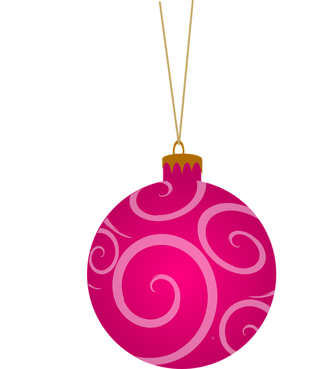 Pink Clipart Bauble - Pink Ornament Clipart (619x720)