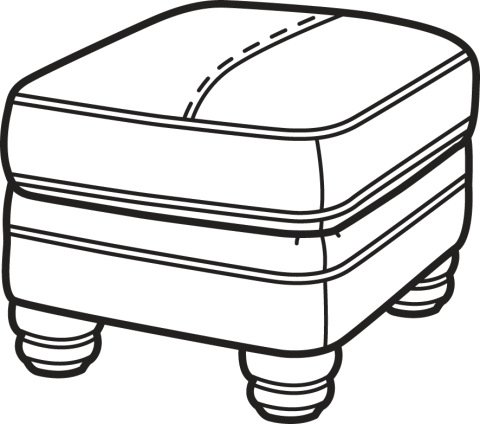 Leather Ottoman Without Nailhead Trim - Ottoman Clipart (480x424)