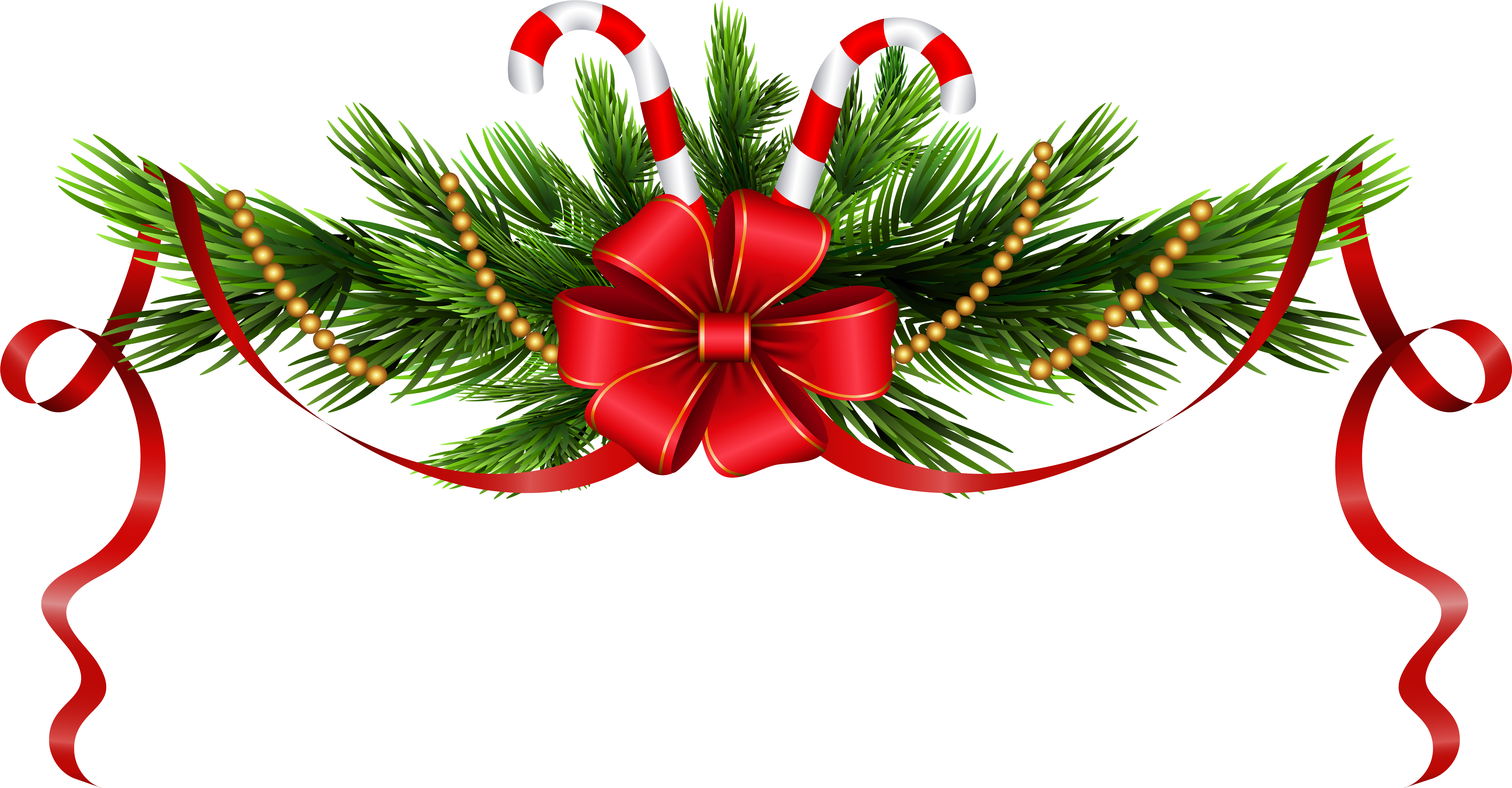 Christmas Pine Branches Decoration Png Clip Art - Christmas Decoration Png (8000x4172)
