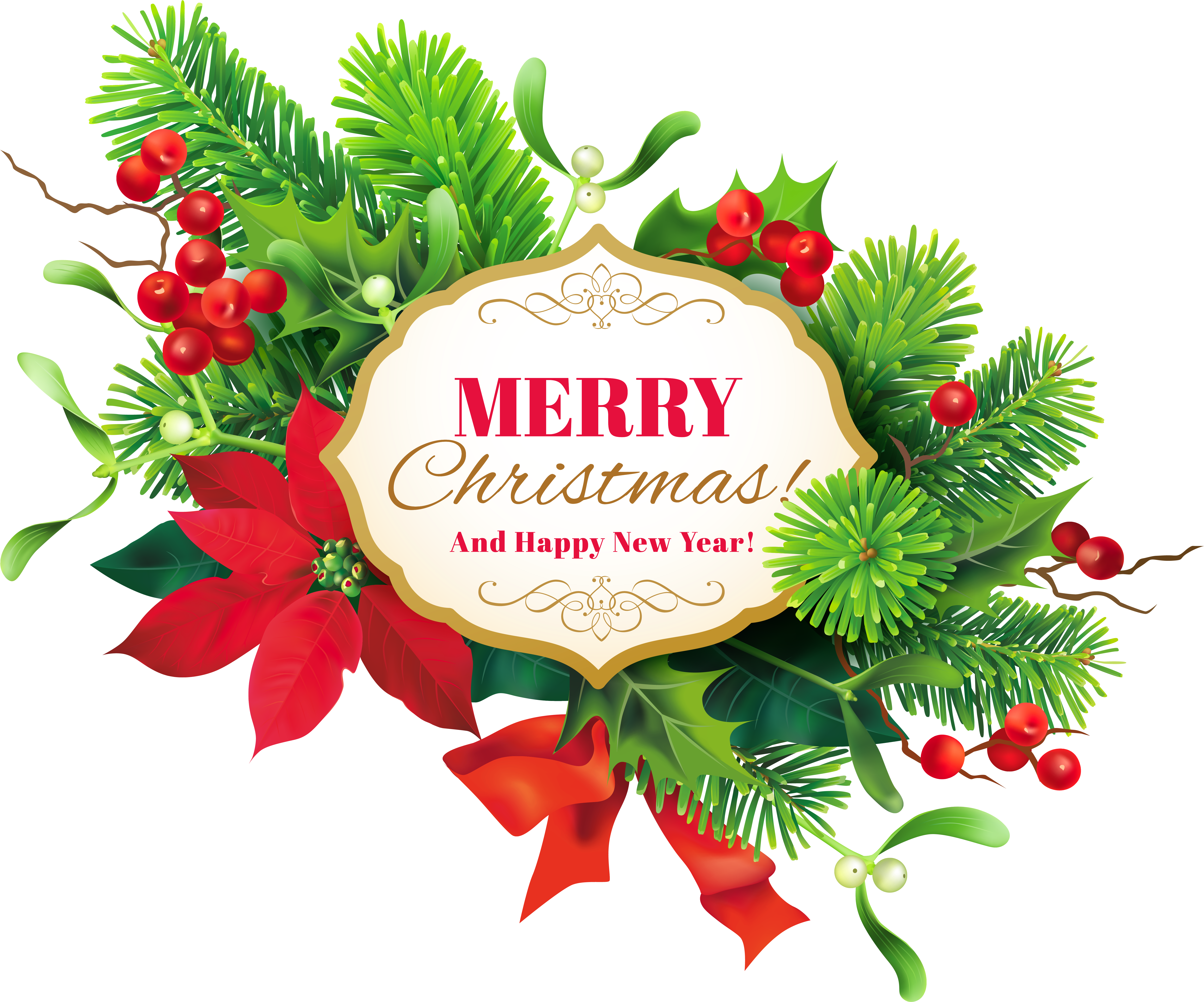 Christmas Png Clipart - Christmas Greetings Decor Png (6087x5049)