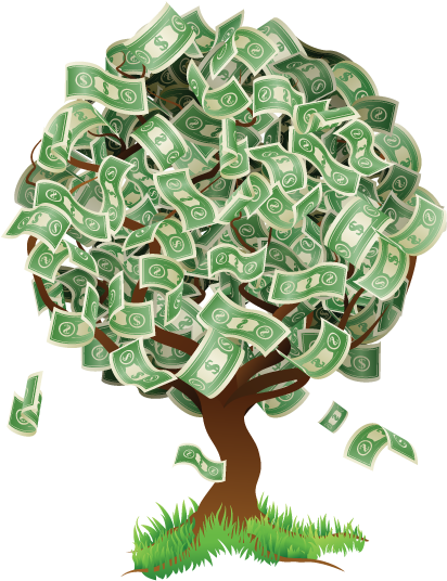 Watering Money Tree Clipart - Money Tree Transparent (600x600)