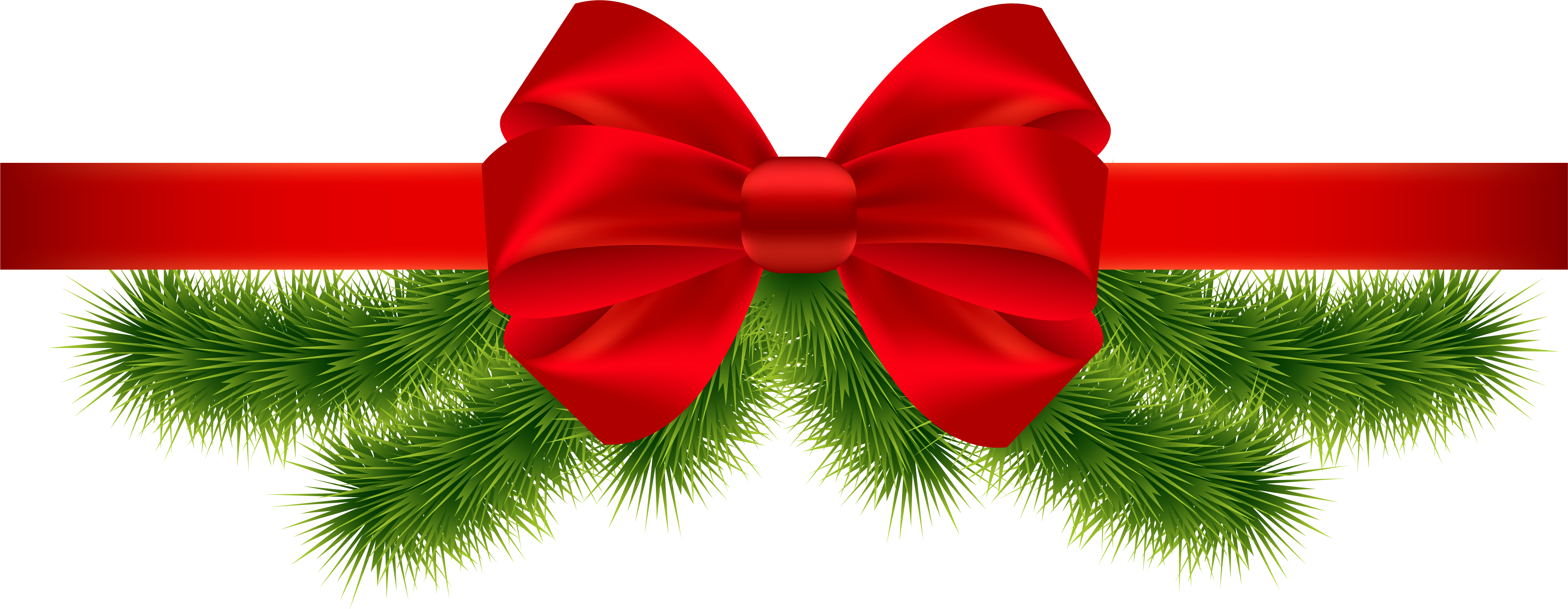 Christmas Ribbon Transparent - Christmas Ribbon Png Transparent (6243x2534)