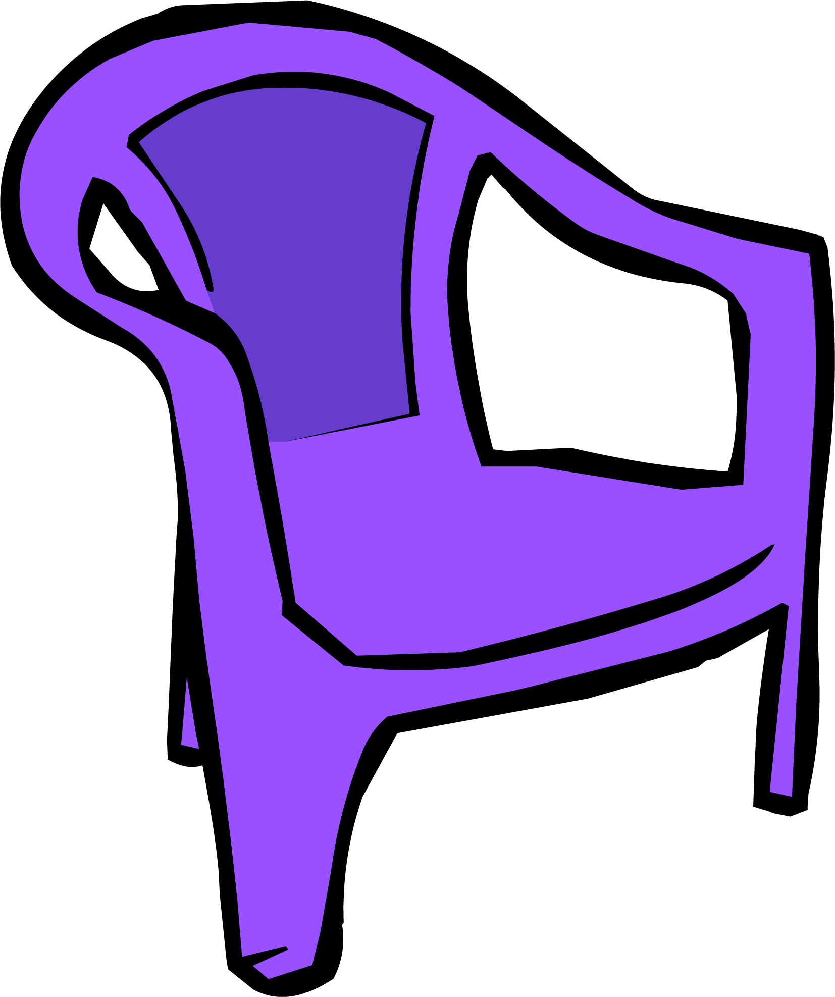 Purple Plastic Chair - Purple Furniture Club Penguin (1654x1975)