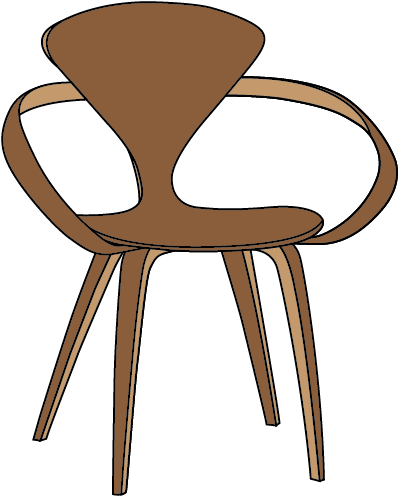Norman Cherner - Cherner Armchair - Cherner Chair Clip Art (451x501)