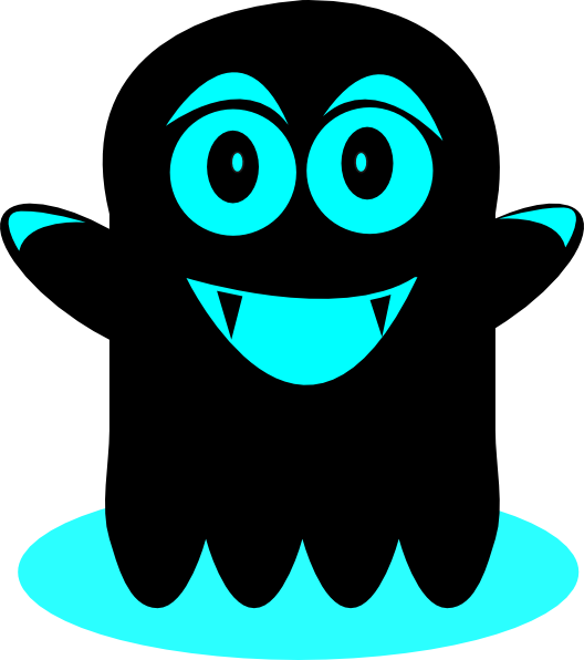 Blue And Black Ghost Clip Art - Blue And Black Ghost (528x596)