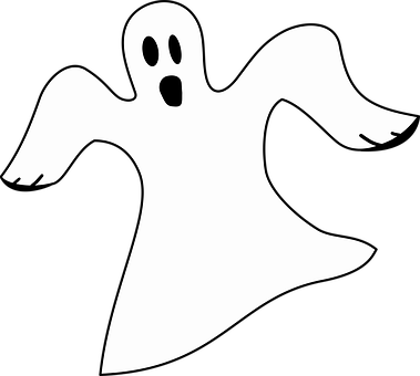 Ghost Halloween Spooky Ghost Ghost Ghost G - Black And White Ghost (379x340)
