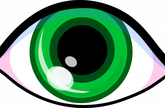 Cartoon Cat - Green Eye Clipart (640x420)