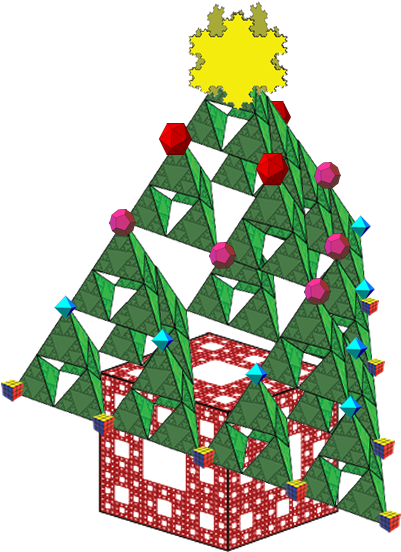 La Base Del Árbol Es Una Esponja De Menger, El Árbol - Navidad Matematica (502x592)