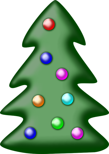 Árbol De Navidad Con Imágenes Prediseñadas Estrellas - Vector Graphics (354x500)