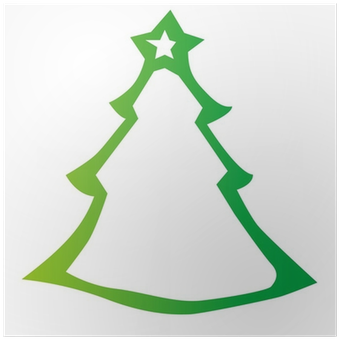 Póster Verde Árbol De Navidad Estrella Esquema De Funcionamiento - Furniture (400x400)