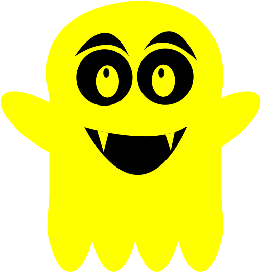 Yellow Ghost Png (522x597)
