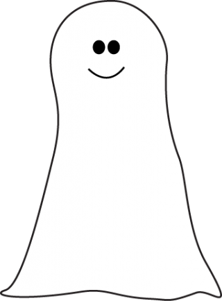 Cute Ghost Ghost Clipart - Ghost Face Clipart Black And White (320x434)