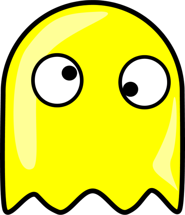 Ghost Pacman Clipart - Pacman Ghost Yellow Png (600x696)