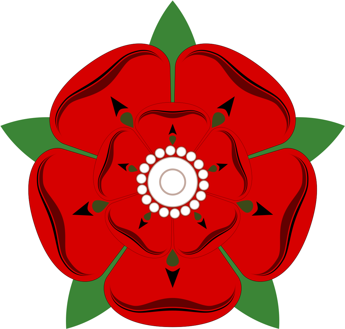File - Lancashire Rose - Svg - War Of The Roses Lancaster (1200x1148)