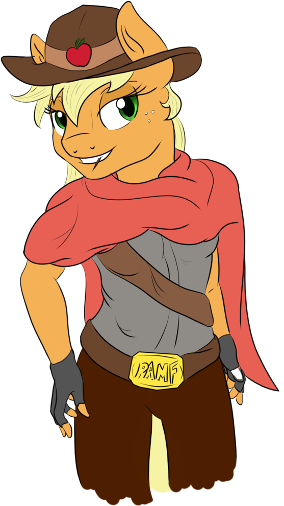 Anthro, Applejack, Artist - Cartoon (593x1024)