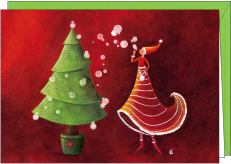 Marie Cardouat Greeting Card "les Bulles De Noël - Gaelle Boissonnard Christmas Card (458x594)