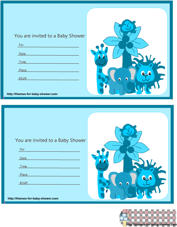 Safari Baby Shower Invitations 5 - Blue Safari Baby Shower Invitations (612x792)