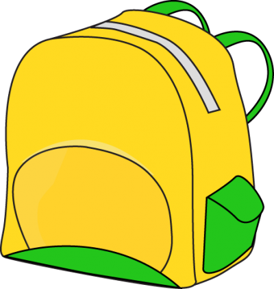 School Backpack Clipart Free Clipart Images - Yellow Backpack Clipart (400x421)