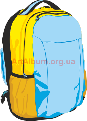 Clipart Yellow-blue Backpack - Yellow (300x418)