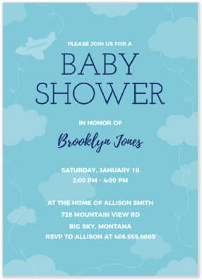 Airplanes Baby Shower Invitation Front - Poster (400x400)