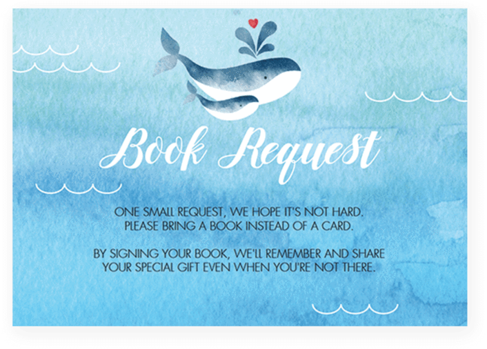 Blue Whale Baby Book Request Card By Littlesizzle - Blue Whale (819x1024)