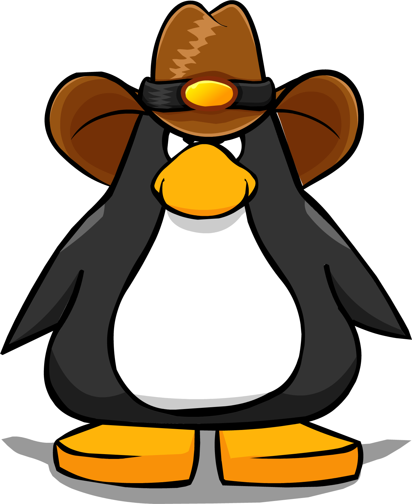 Brown Cowboy Hat From A Player Card Paper - Penguin With A Horn (1380x1688)