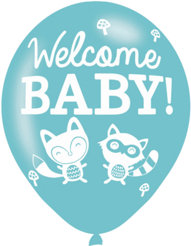 Welcome Baby Latexballoner - Baby Shower Woodland Party Pack. (480x480)