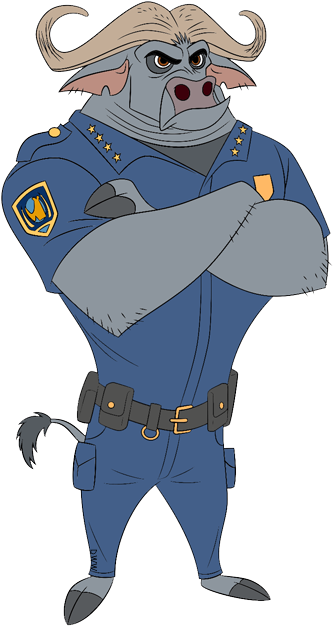 Police Captain Cliparts - Zootopia Cheif Bogo Clipart (345x630)