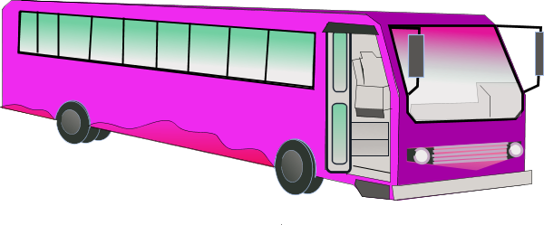 Coach Bus Clipart - Red Bus Clipart (600x249)