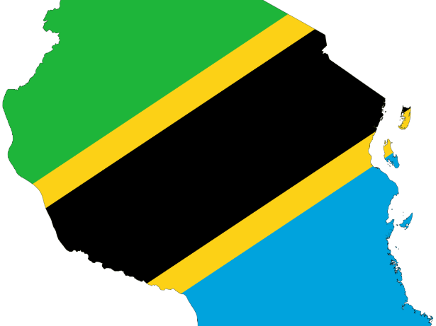 Tanzania - A Worksheet - Tanzania Flag Map (615x461)