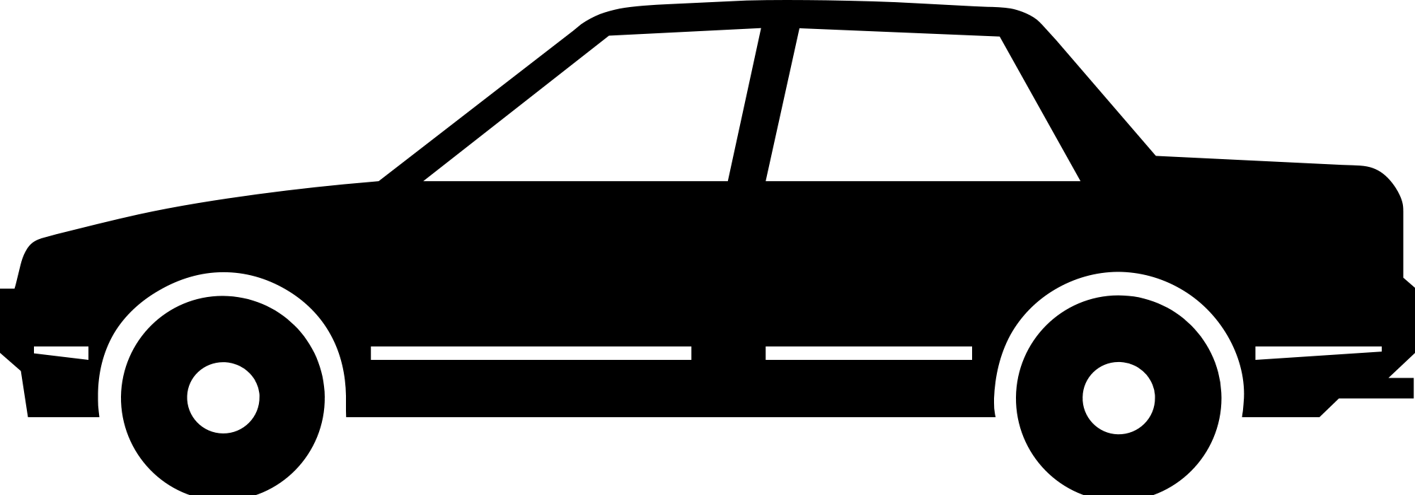 Open - Black And White Transparent Background Car Cartoon (2000x700)