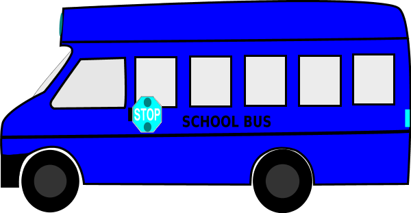 Colouful Clipart Bus Pencil And In Color Colouful Clipart - Blue School Bus Cartoon (600x311)