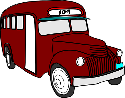 Bus, Public, Transportation, Vehicle - Old Bus Clipart (435x340)