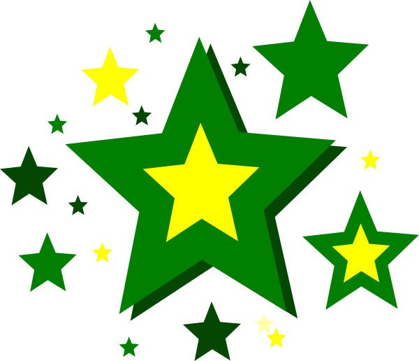 Stars Green Png (600x516)