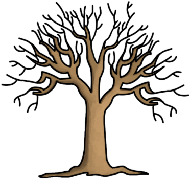 Printable Tree Without Leaves Coloring Page Download - Cartoon Picture Of A Winter Tree (420x420)