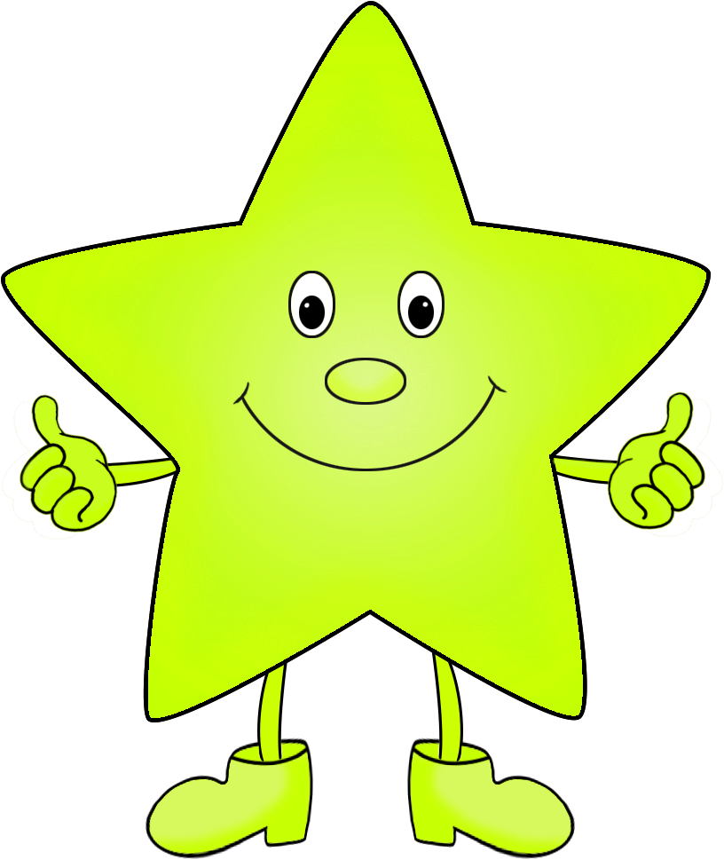 Light Green Funny Clip Art Of Star - Green Stars Cartoon (945x1067)